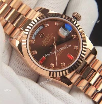 Best Replica Rolex Day-date 36 Chocolate Rose Gold Watch